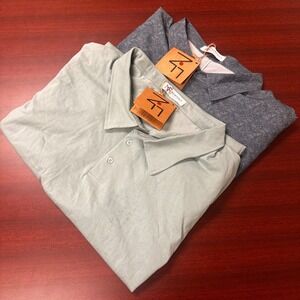 2- Newtons First Button Up Shirt Polo Mens 5XLT Lightweight‎ Golf Summer NWT